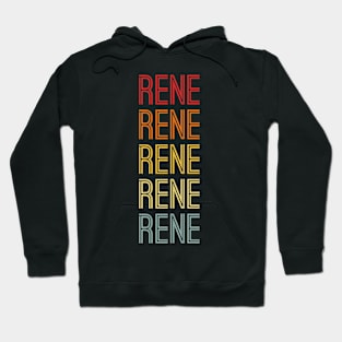 Rene Name Vintage Retro Pattern Hoodie